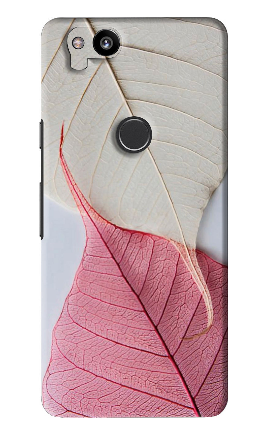 White Pink Leaf Google Pixel 2 Back Skin Wrap