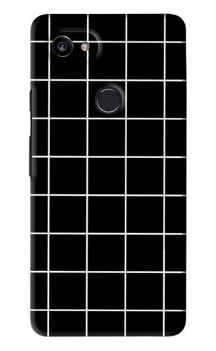 White Grid Google Pixel 2 Xl Back Skin Wrap