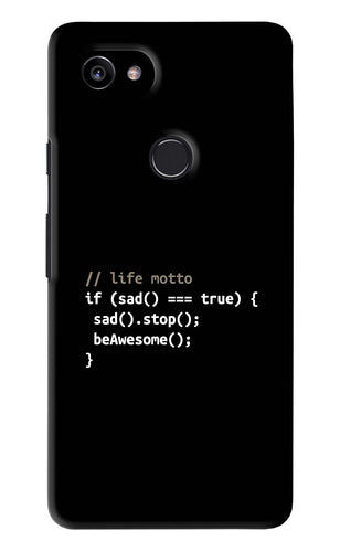 Life Motto Code Google Pixel 2 Xl Back Skin Wrap