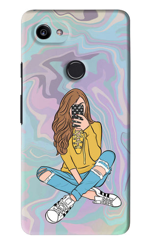 Selfie Girl Google Pixel 2 Xl Back Skin Wrap
