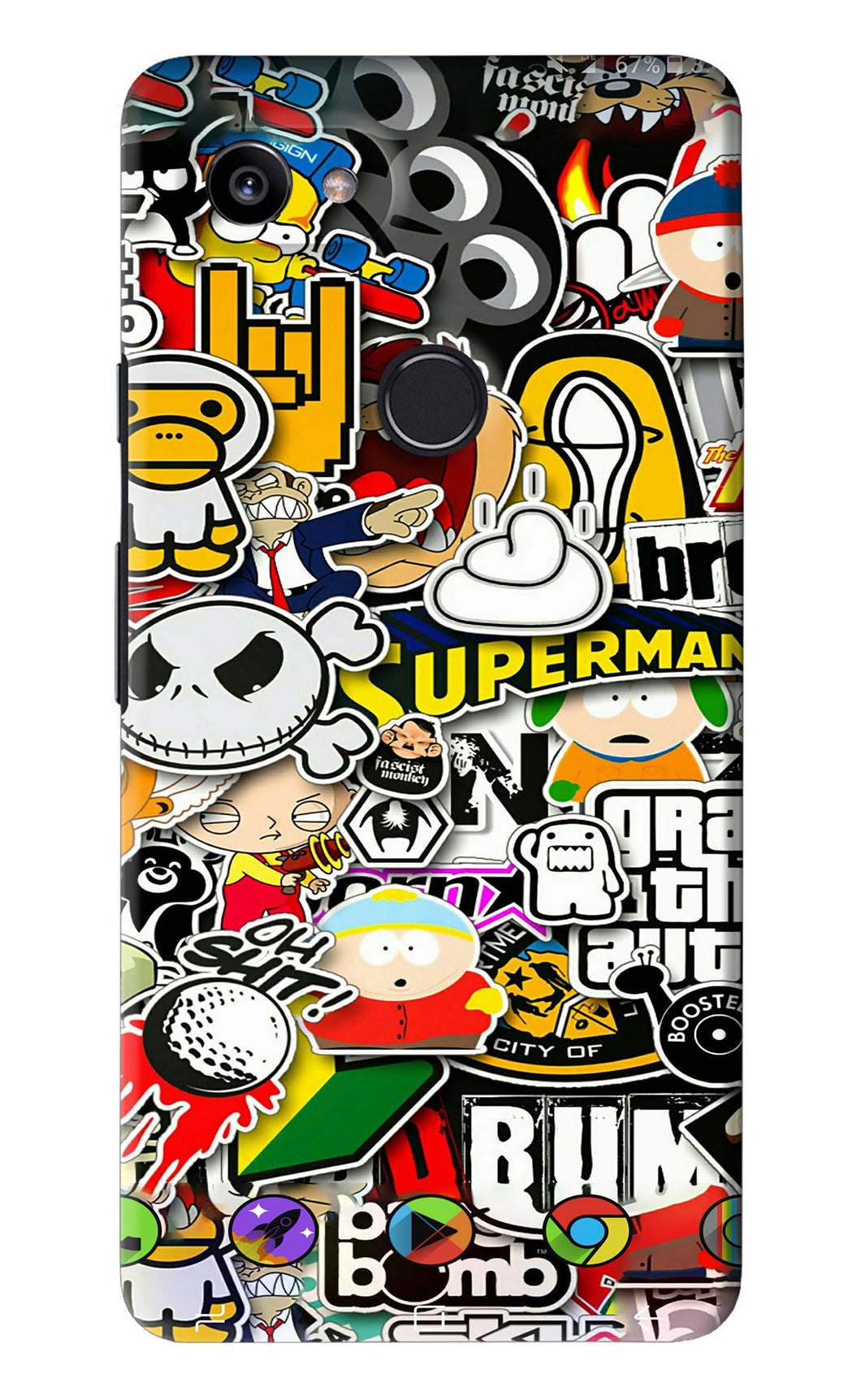 Sticker Bomb Google Pixel 2 Xl Back Skin Wrap