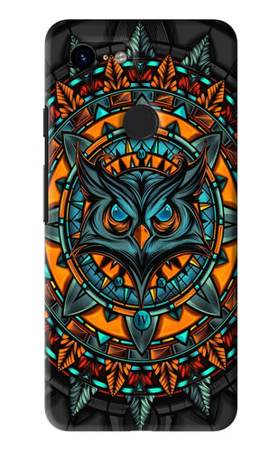 Angry Owl Art Google Pixel 3 Back Skin Wrap