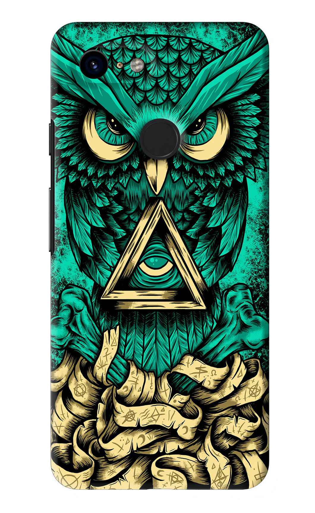 Green Owl Google Pixel 3 Back Skin Wrap
