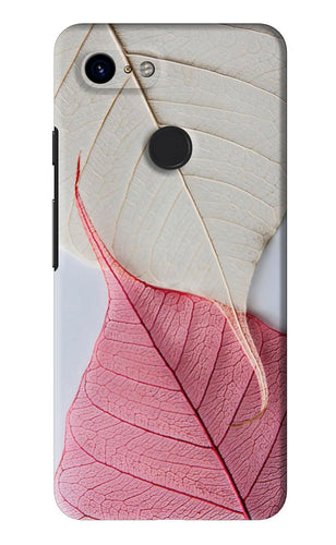 White Pink Leaf Google Pixel 3 Back Skin Wrap