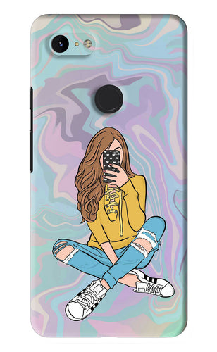 Selfie Girl Google Pixel 3Xl Back Skin Wrap