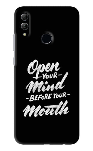 Open Your Mind Before Your Mouth Huawei Honor 10 Lite Back Skin Wrap