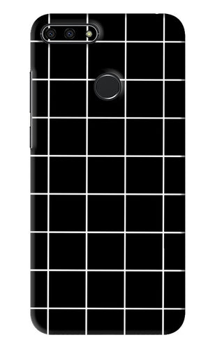 White Grid Huawei Honor 7A Back Skin Wrap