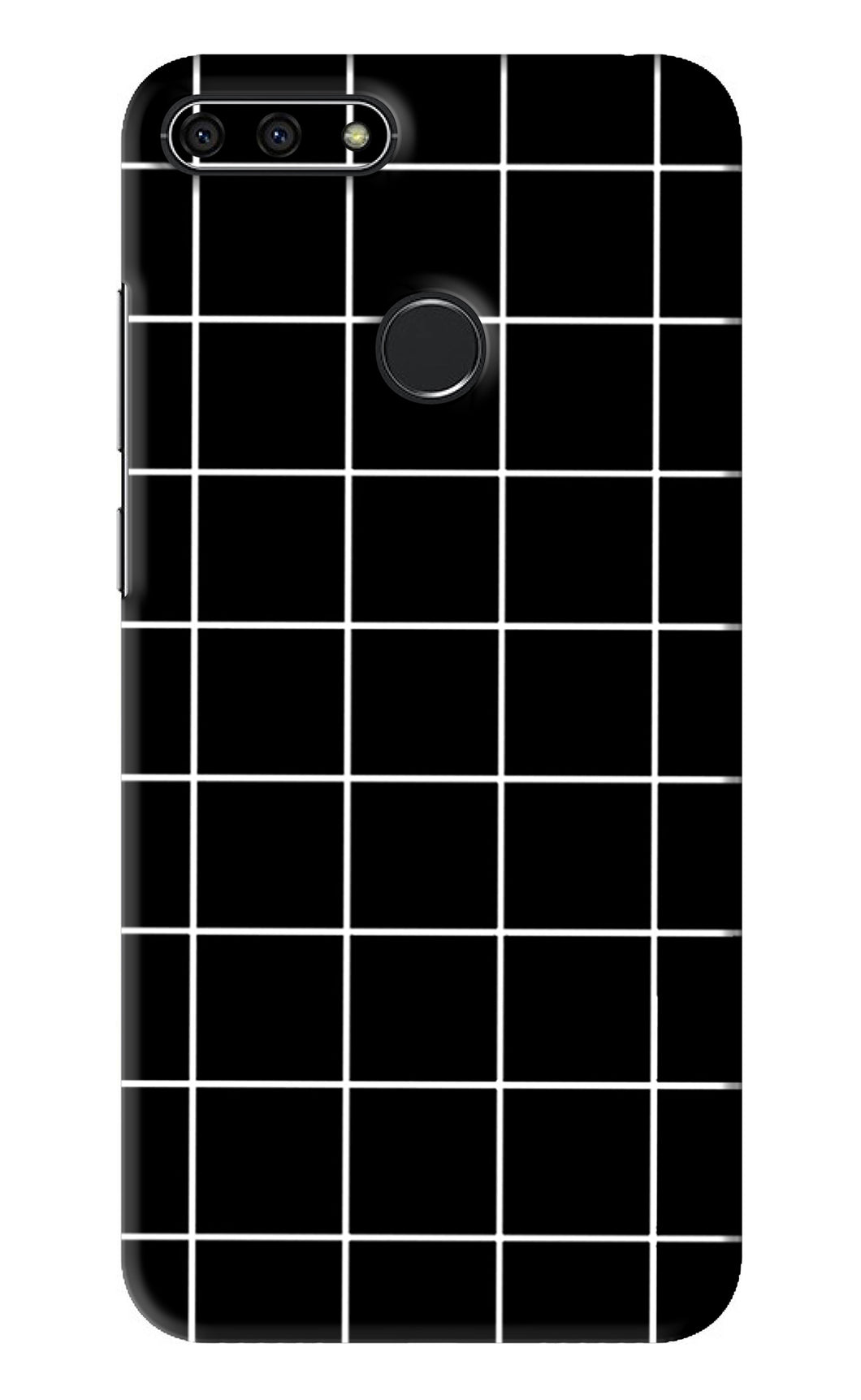 White Grid Huawei Honor 7A Back Skin Wrap