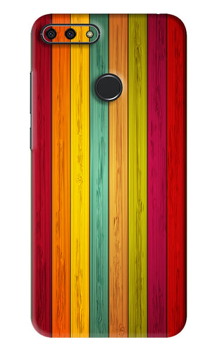 Multicolor Wooden Huawei Honor 7A Back Skin Wrap