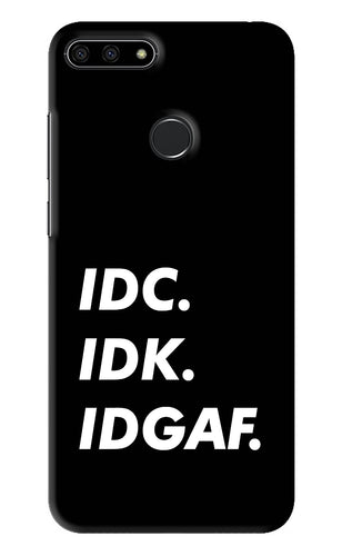 Idc Idk Idgaf Huawei Honor 7A Back Skin Wrap