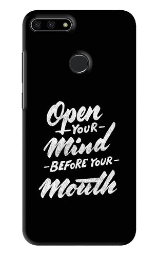 Open Your Mind Before Your Mouth Huawei Honor 7A Back Skin Wrap