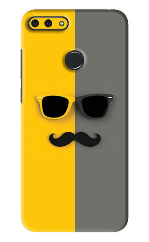 Sunglasses with Mustache Huawei Honor 7A Back Skin Wrap