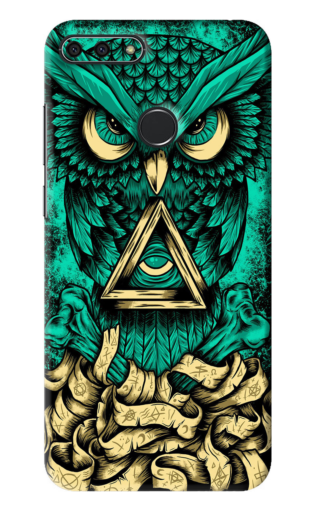 Green Owl Huawei Honor 7A Back Skin Wrap