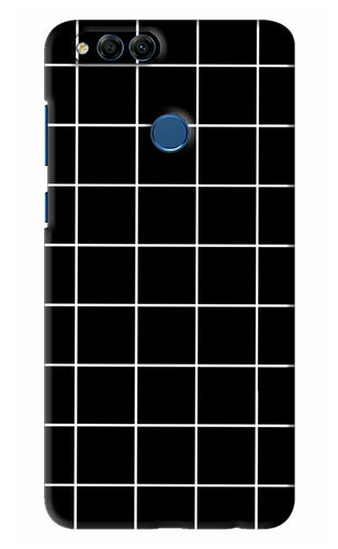 White Grid Huawei Honor 7X Back Skin Wrap