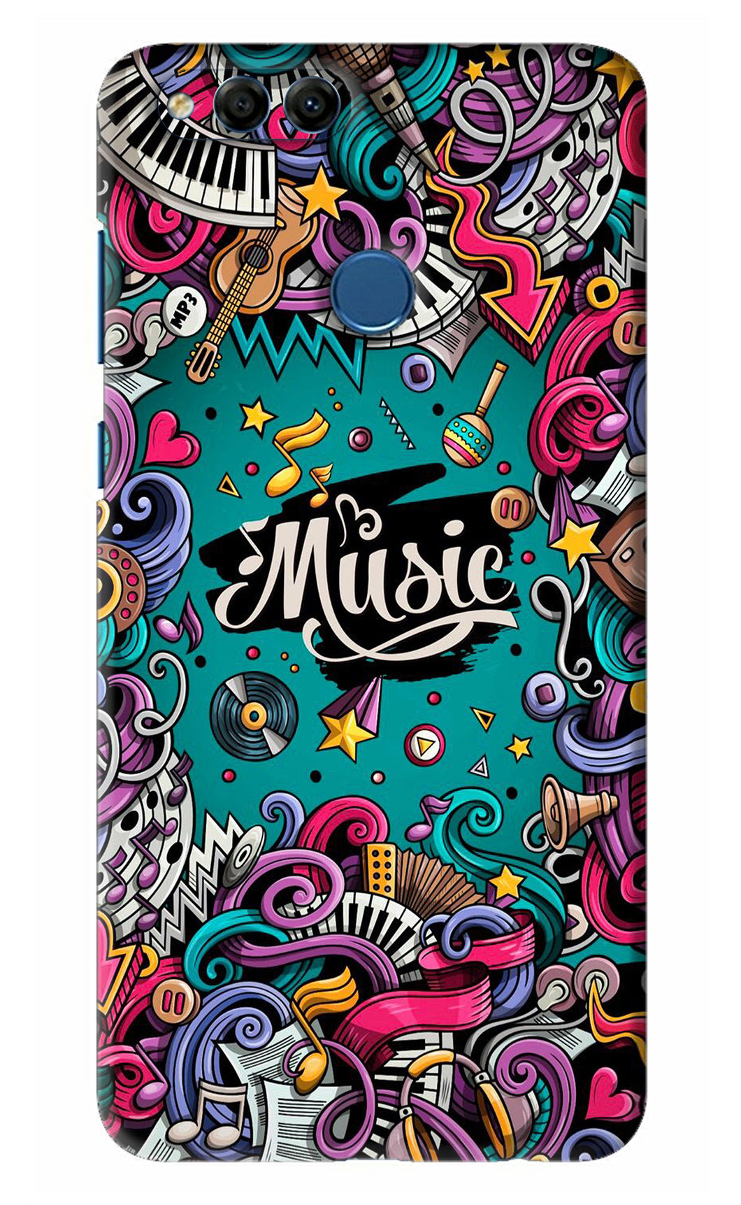 Music Graffiti Huawei Honor 7X Back Skin Wrap
