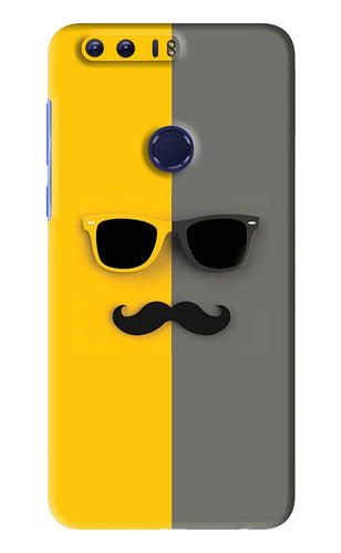 Sunglasses with Mustache Huawei Honor 8 Back Skin Wrap