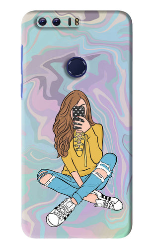 Selfie Girl Huawei Honor 8 Back Skin Wrap