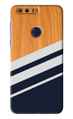 Black And White Wooden Huawei Honor 8 Back Skin Wrap