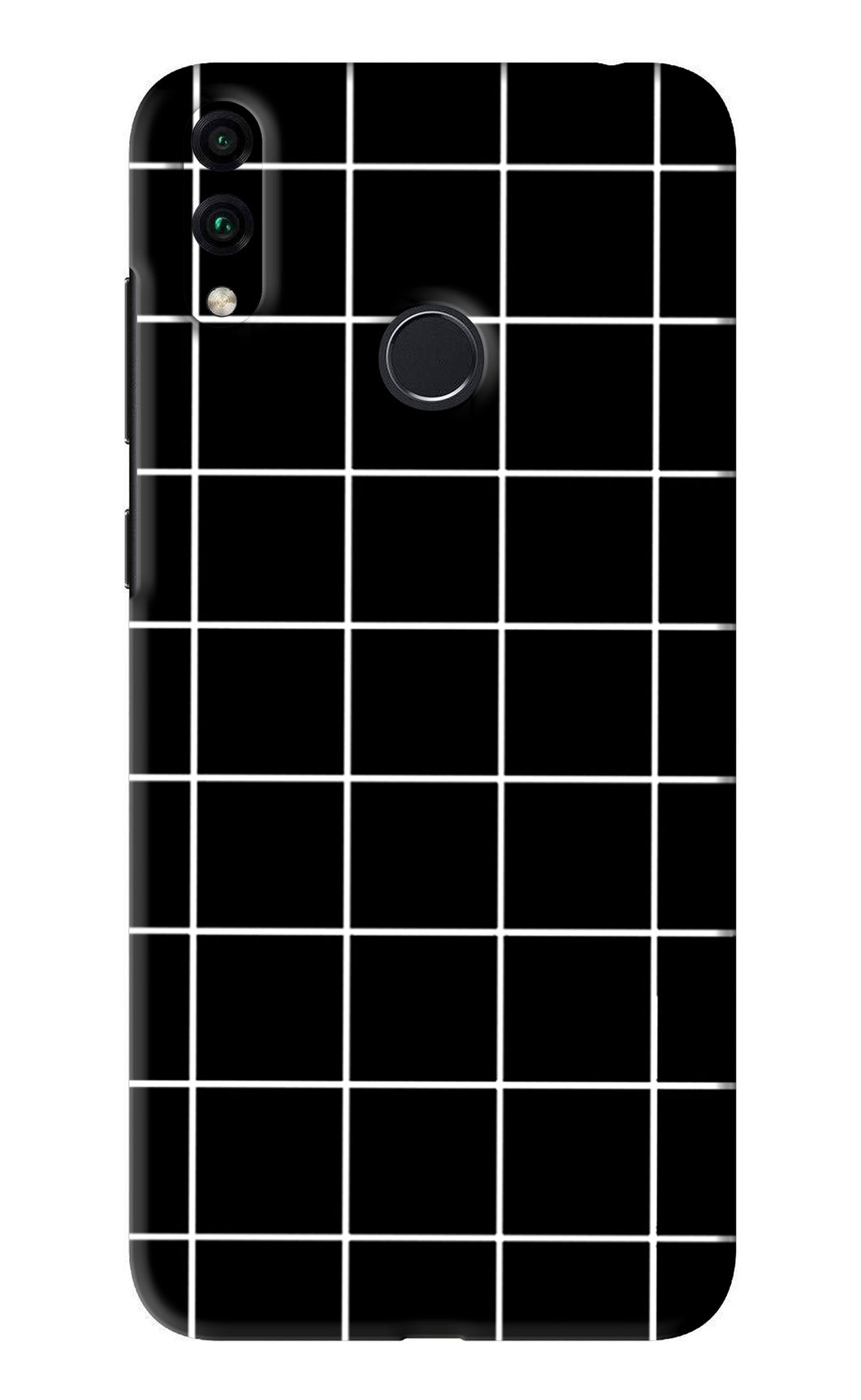 White Grid Huawei Honor 8C Back Skin Wrap