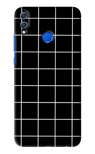 White Grid Huawei Honor 8X Back Skin Wrap