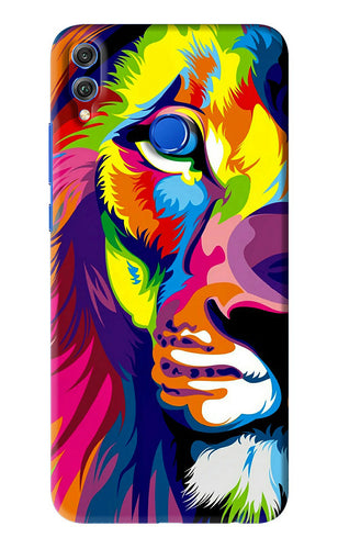 Lion Half Face Huawei Honor 8X Back Skin Wrap