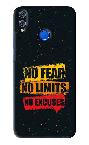 No Fear No Limits No Excuses Huawei Honor 8X Back Skin Wrap
