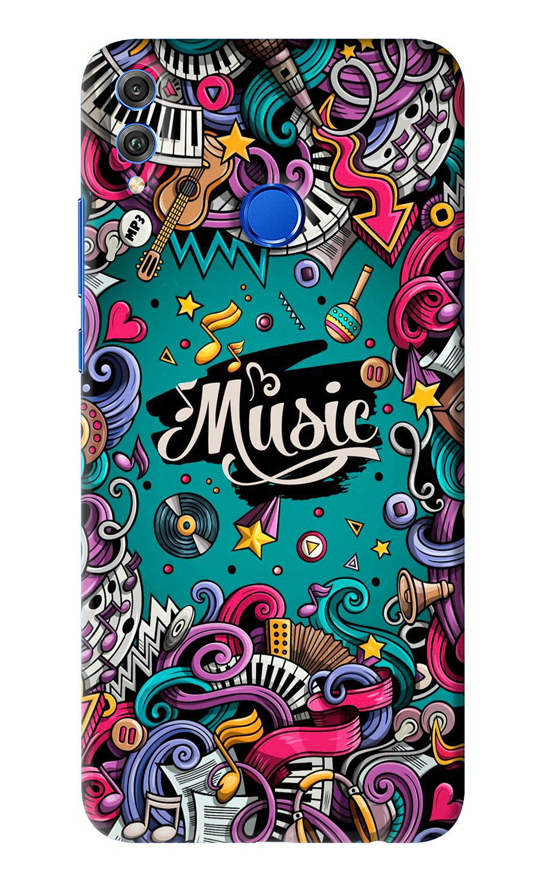 Music Graffiti Huawei Honor 8X Back Skin Wrap