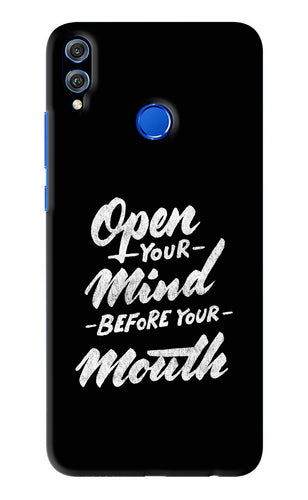 Open Your Mind Before Your Mouth Huawei Honor 8X Back Skin Wrap