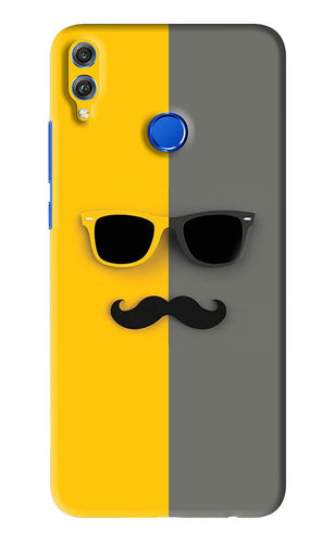 Sunglasses with Mustache Huawei Honor 8X Back Skin Wrap