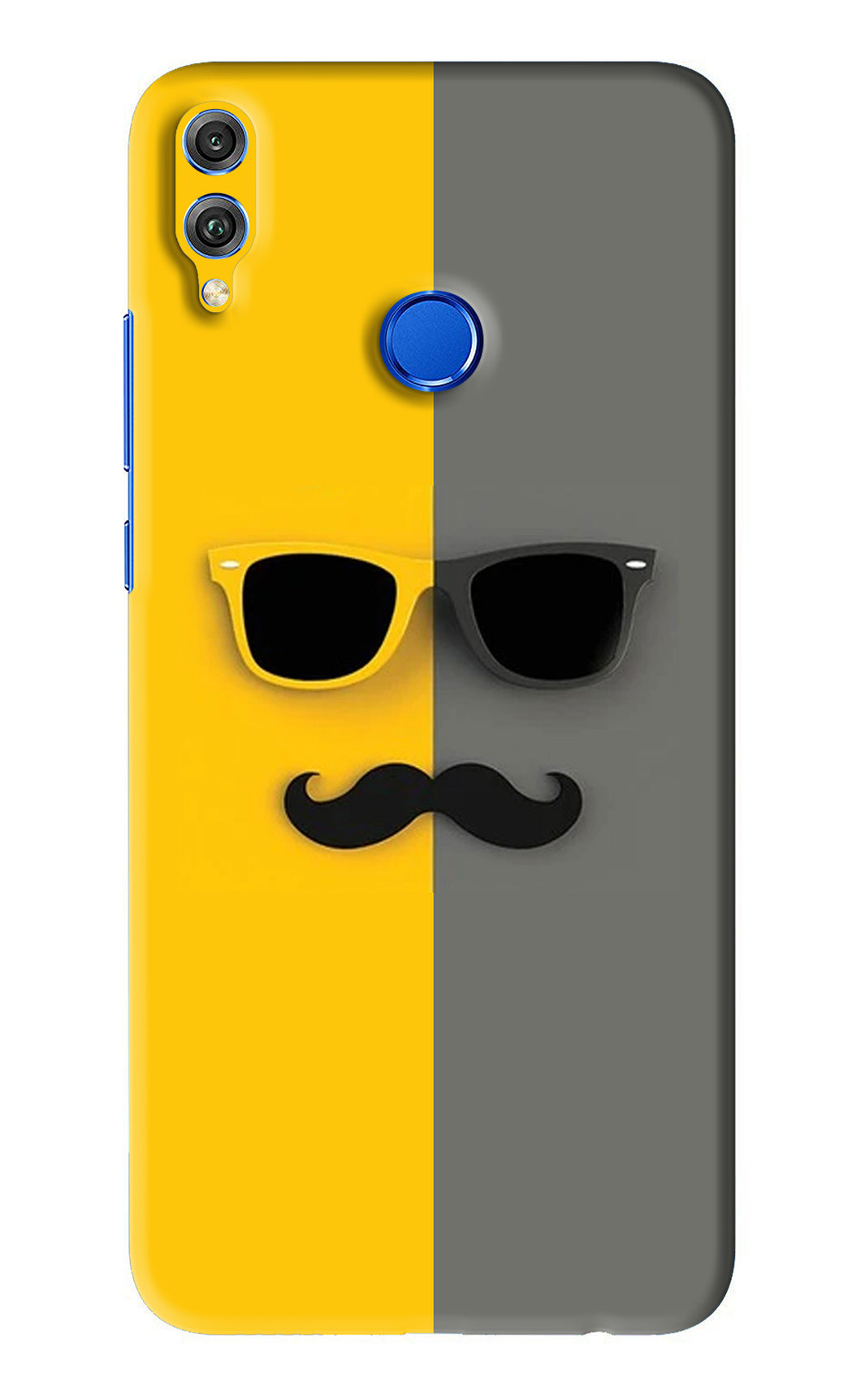 Sunglasses with Mustache Huawei Honor 8X Back Skin Wrap