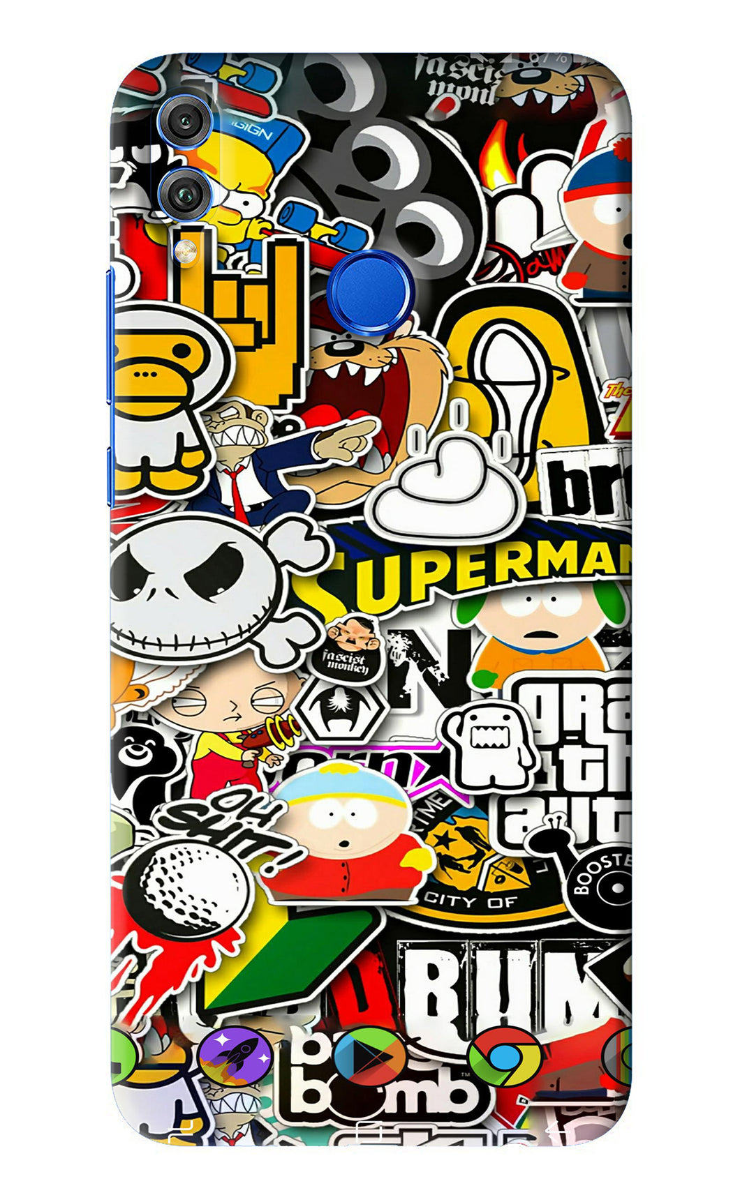 Sticker Bomb Huawei Honor 8X Back Skin Wrap
