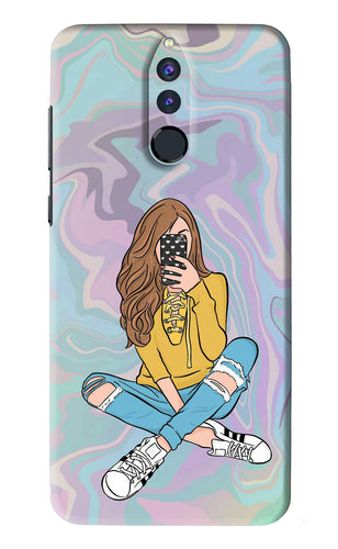 Selfie Girl Huawei Honor 9I Back Skin Wrap
