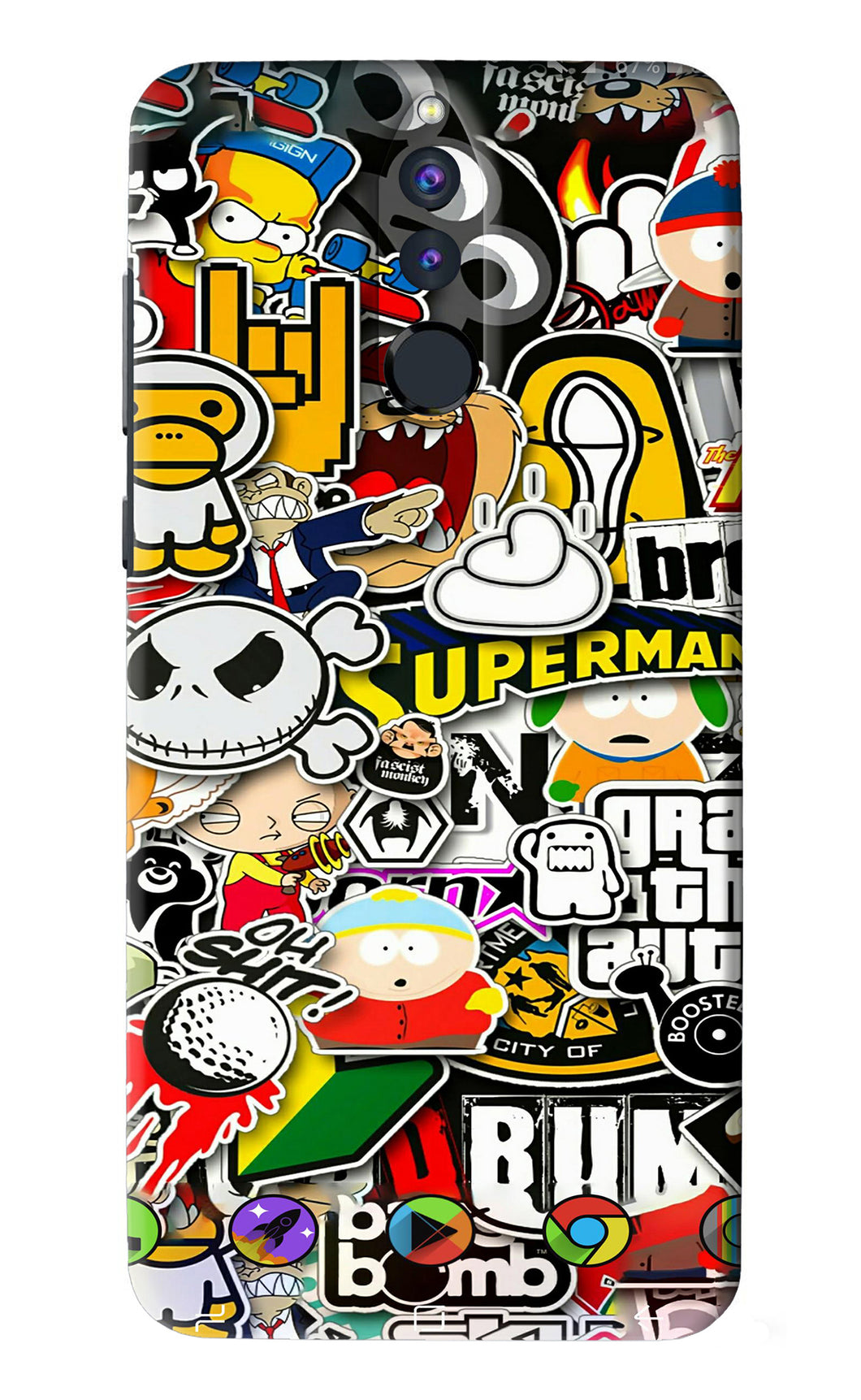 Sticker Bomb Huawei Honor 9I Back Skin Wrap