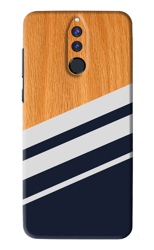 Black And White Wooden Huawei Honor 9I Back Skin Wrap