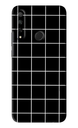 White Grid Huawei Honor 9X Back Skin Wrap