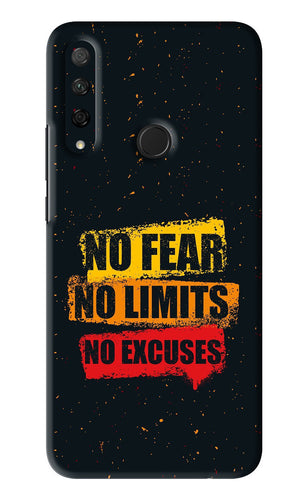 No Fear No Limits No Excuses Huawei Honor 9X Back Skin Wrap