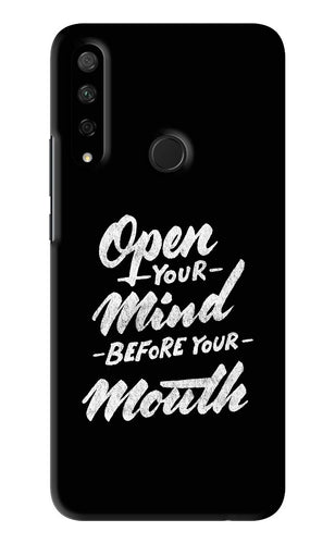 Open Your Mind Before Your Mouth Huawei Honor 9X Back Skin Wrap