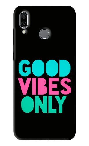Quote Good Vibes Only Huawei Honor Play Back Skin Wrap