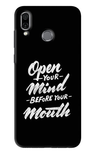 Open Your Mind Before Your Mouth Huawei Honor Play Back Skin Wrap