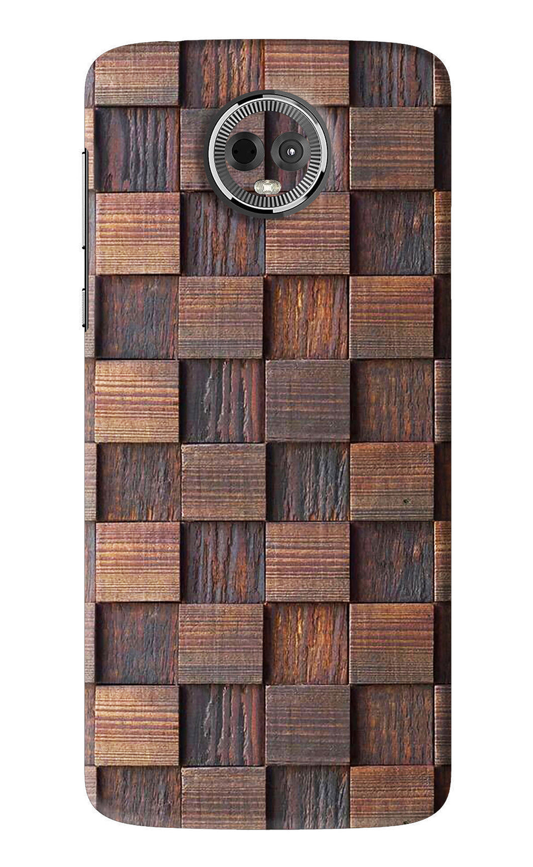 Wooden Cube Design Motorola Moto E5 Plus Back Skin Wrap