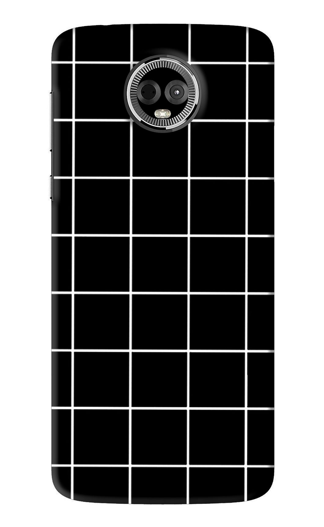 White Grid Motorola Moto E5 Plus Back Skin Wrap