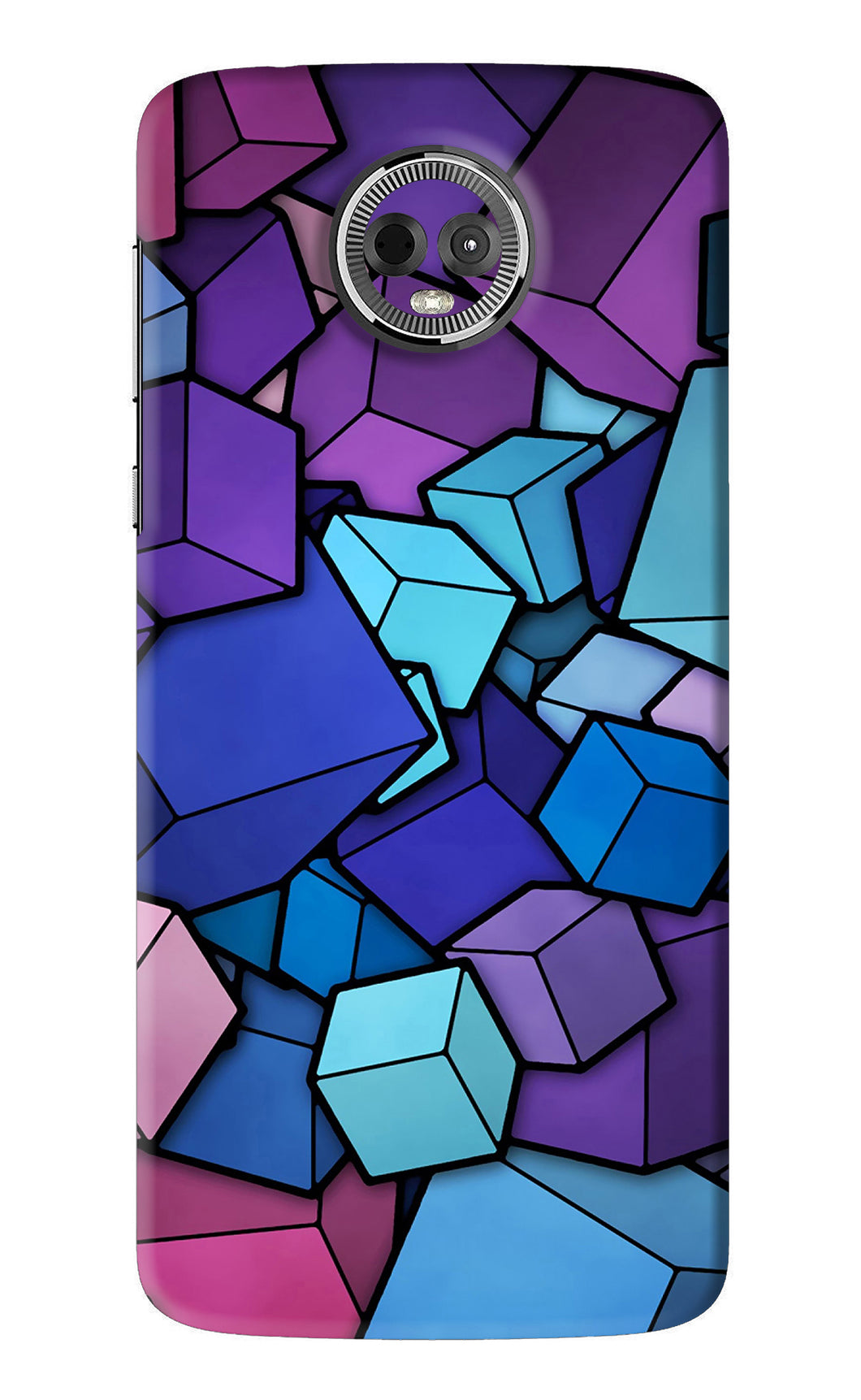 Cubic Abstract Motorola Moto E5 Plus Back Skin Wrap