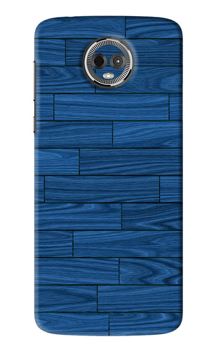 Blue Wooden Texture Motorola Moto E5 Plus Back Skin Wrap