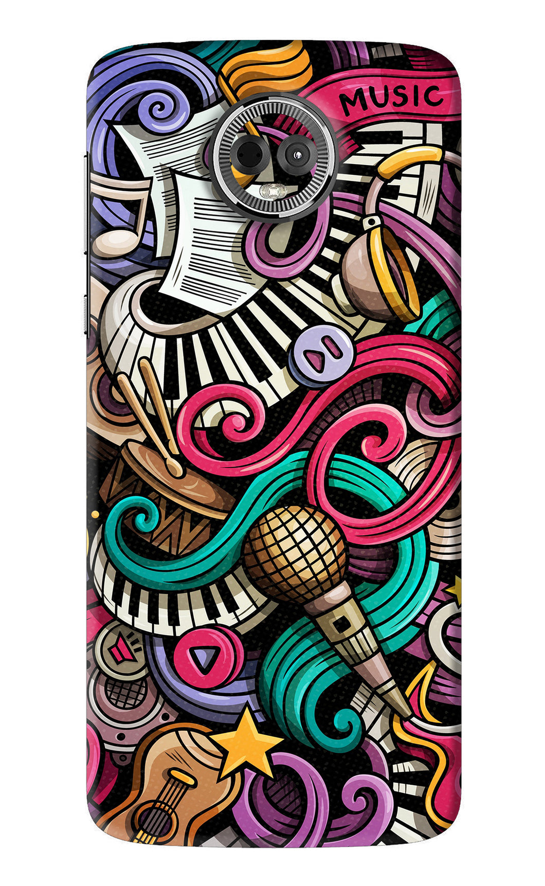 Music Abstract Motorola Moto E5 Plus Back Skin Wrap