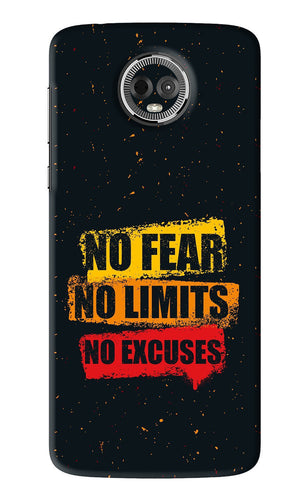 No Fear No Limits No Excuses Motorola Moto E5 Plus Back Skin Wrap