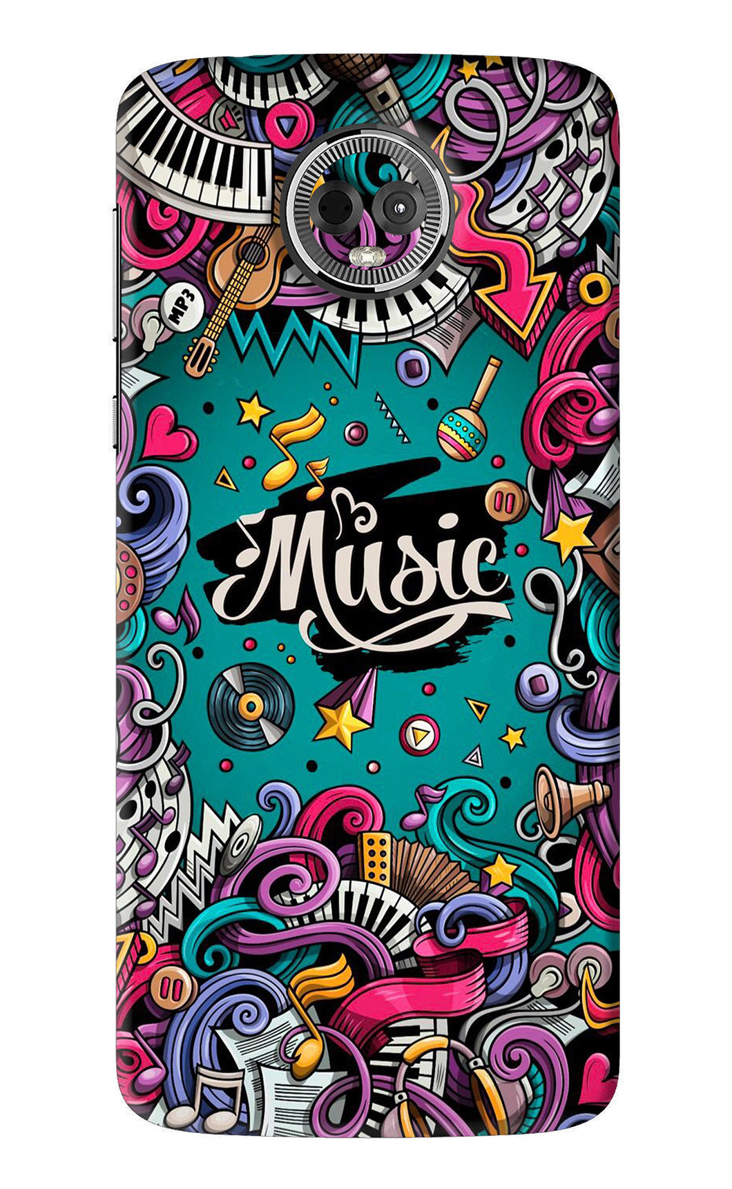 Music Graffiti Motorola Moto E5 Plus Back Skin Wrap