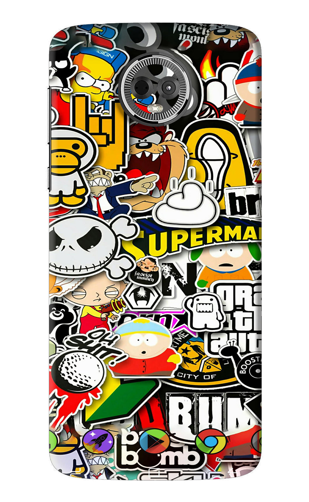 Sticker Bomb Motorola Moto E5 Plus Back Skin Wrap