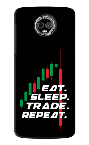 Eat Sleep Trade Repeat Motorola Moto E5 Plus Back Skin Wrap