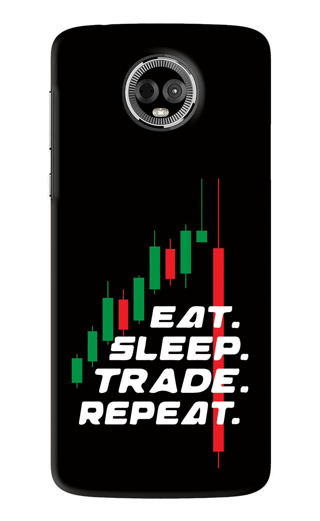 Eat Sleep Trade Repeat Motorola Moto E5 Plus Back Skin Wrap