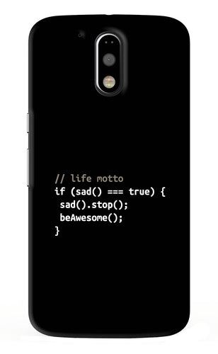 Life Motto Code Motorola Moto G4 Back Skin Wrap